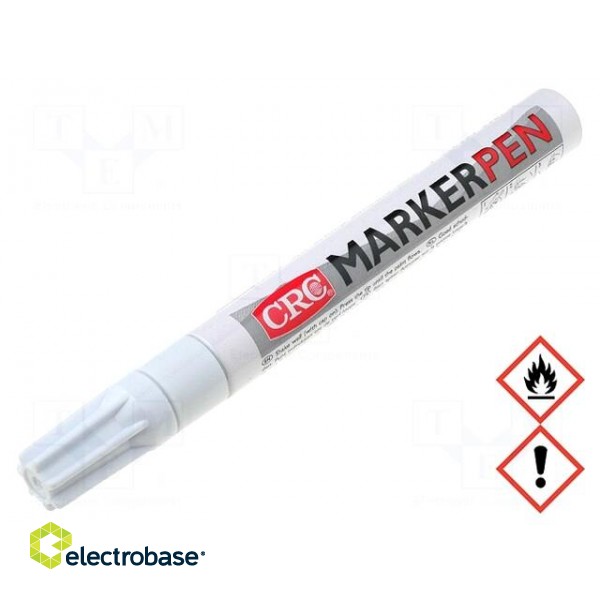 Marker: paint marker | white | MARKER PEN | Tip: round | 3mm