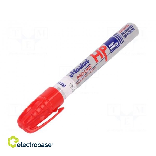 Marker: with liquid paint | red | Pro-Line HP | Tip: round | -46÷66°C image 1