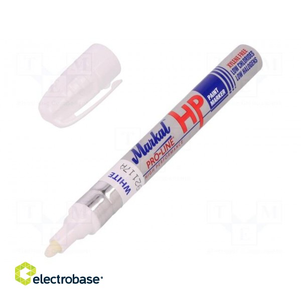 Marker: with liquid paint | white | Pro-Line HP | Tip: round paveikslėlis 2