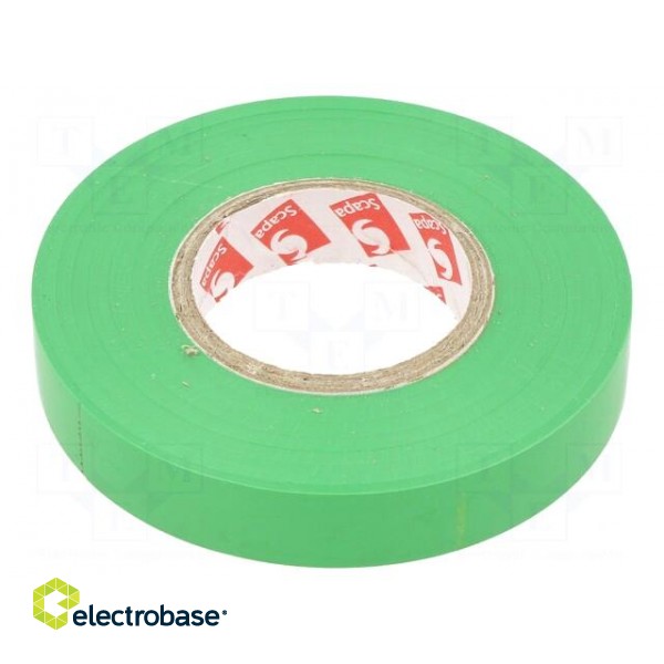 Tape: electrical insulating | W: 12mm | L: 25m | Thk: 0.13mm | green