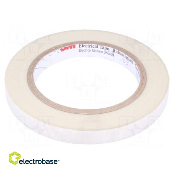 Tape: electrical insulating | W: 12mm | L: 33m | Thk: 0.177mm | white