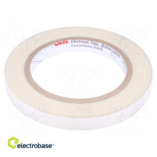 Tape: electrical insulating | W: 12mm | L: 33m | Thk: 177um | white | 5%