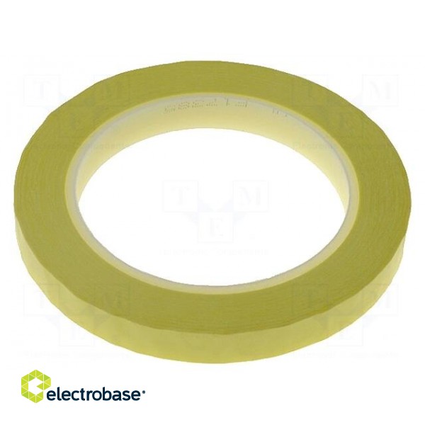 Tape: electrical insulating | W: 12mm | L: 66m | Thk: 63um | yellow | 100%