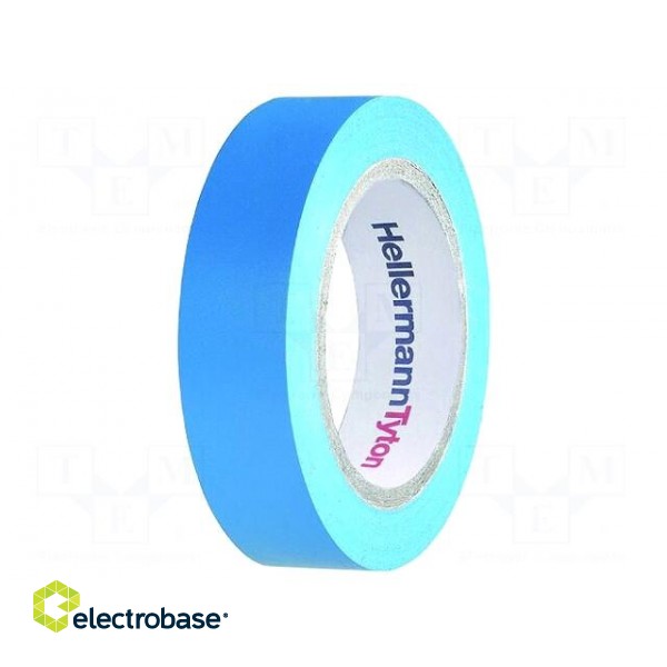 Tape: electrical insulating | W: 15mm | L: 10m | Thk: 0.15mm | blue | 200%