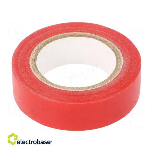 Tape: electrical insulating | W: 15mm | L: 10m | Thk: 0.13mm | red | 60°C