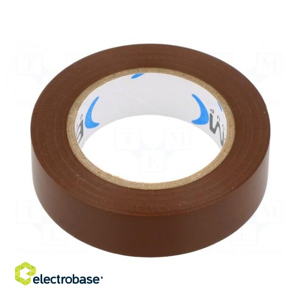 Tape: electrical insulating | W: 15mm | L: 10m | Thk: 0.15mm | brown