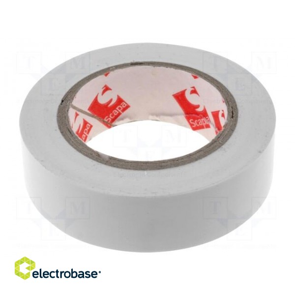 Tape: electrical insulating | W: 15mm | L: 10m | Thk: 0.13mm | white