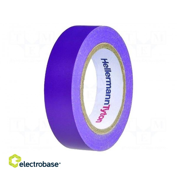 Tape: electrical insulating | W: 15mm | L: 10m | Thk: 0.15mm | violet