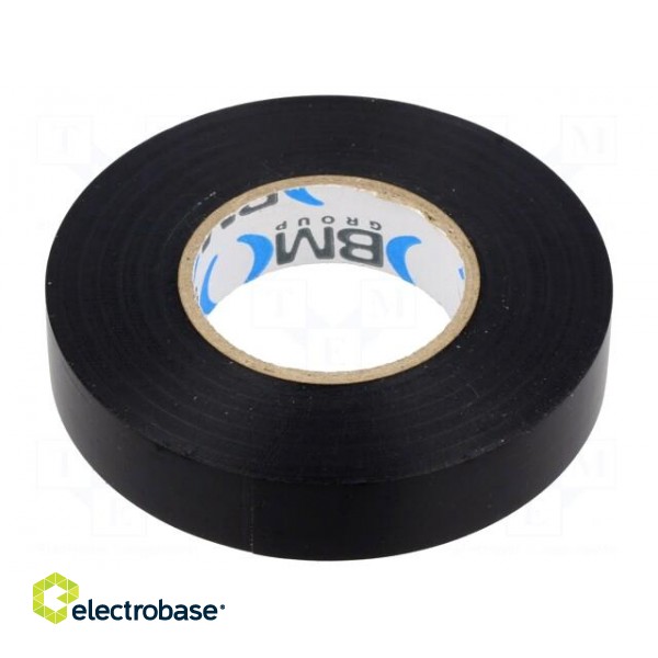 Tape: electrical insulating | W: 15mm | L: 25m | Thk: 0.15mm | black