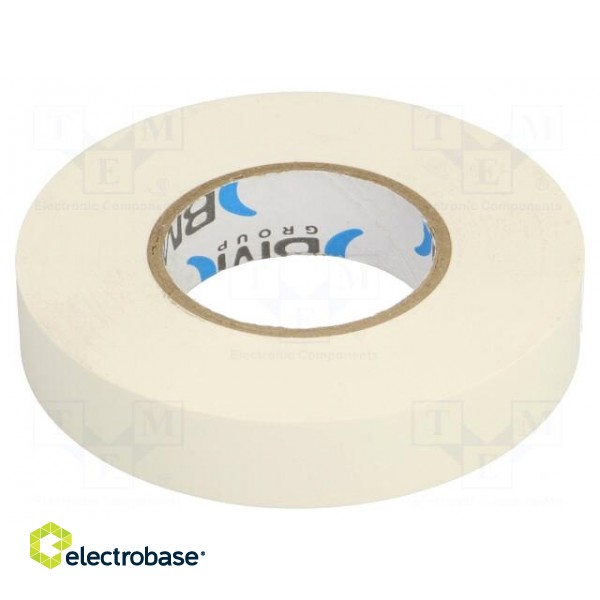 Tape: electrical insulating | W: 15mm | L: 25m | Thk: 0.15mm | white