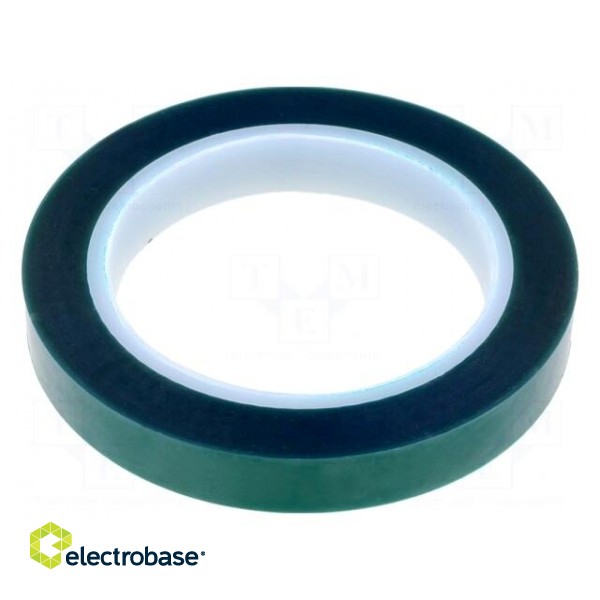 Tape: electrical insulating | W: 15mm | L: 66m | Thk: 0.06mm | green