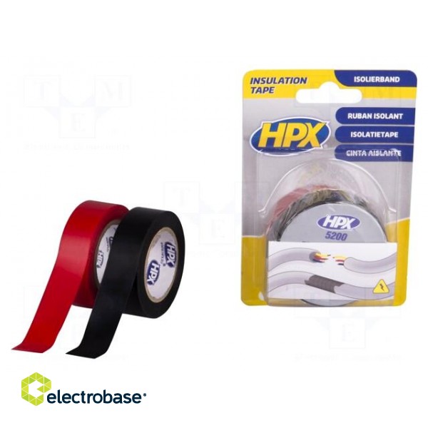 Tape: electrical insulating | W: 19mm | L: 10m | Thk: 0.15mm | rubber