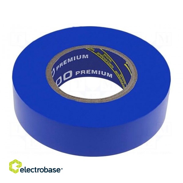 Tape: electrical insulating | W: 19mm | L: 18m | Thk: 0.18mm | blue | 260%