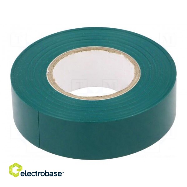 Tape: electrical insulating | W: 19mm | L: 20m | Thk: 0.13mm | green