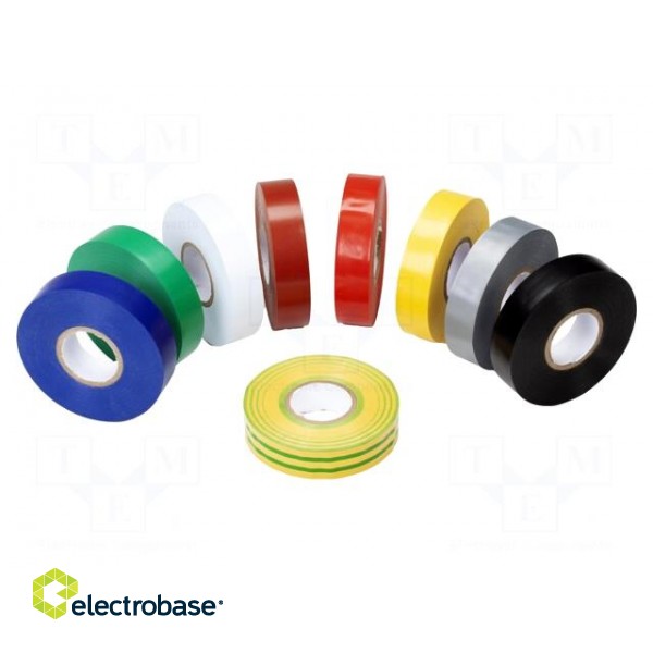 Tape: electrical insulating | W: 19mm | L: 20m | Thk: 0.13mm | PVC film