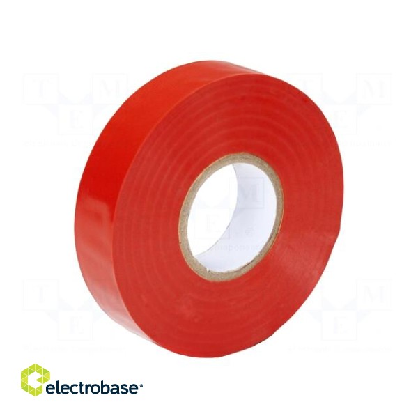Tape: electrical insulating | W: 19mm | L: 20m | Thk: 0.13mm | red | 160%