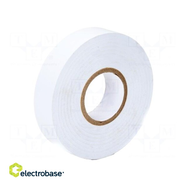 Tape: electrical insulating | W: 19mm | L: 20m | Thk: 0.13mm | white