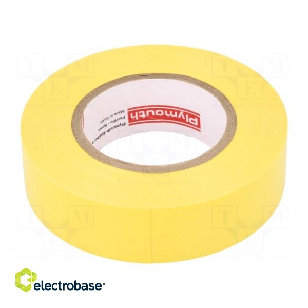 Tape: electrical insulating | W: 19mm | L: 20m | Thk: 0.13mm | yellow