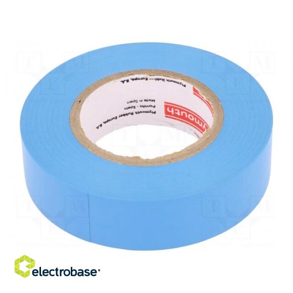Tape: electrical insulating | W: 19mm | L: 20m | Thk: 0.15mm | blue | 220%