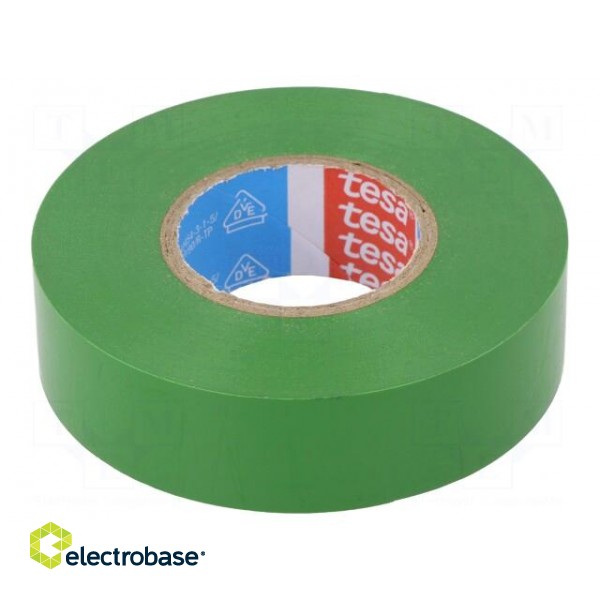 Electrically insulated tape | PVC | W: 19mm | L: 20m | green