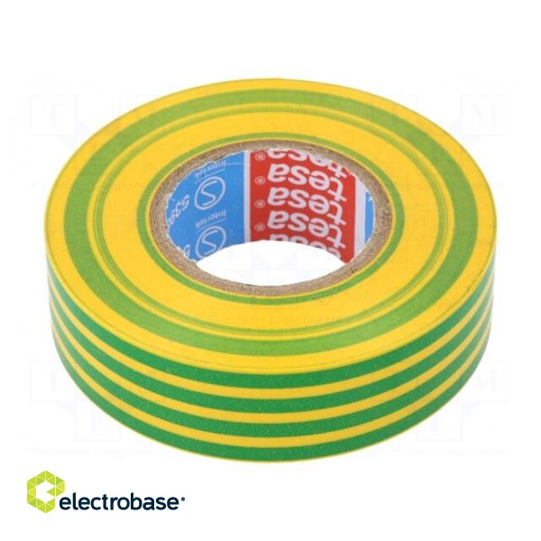 Electrically insulated tape | PVC | W: 19mm | L: 20m | yellow-green