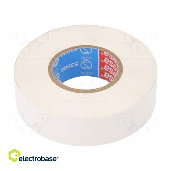 Electrically insulated tape | PVC | W: 19mm | L: 20m | white