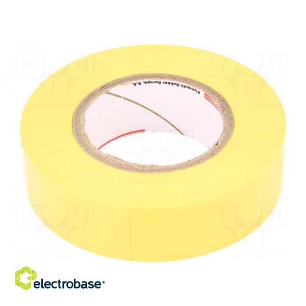 Tape: electrical insulating | W: 19mm | L: 20m | Thk: 0.15mm | yellow