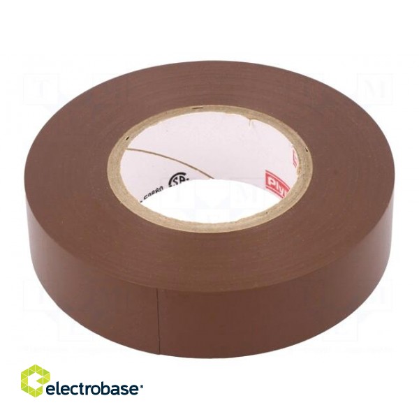 Tape: electrical insulating | W: 19mm | L: 20m | Thk: 0.18mm | brown