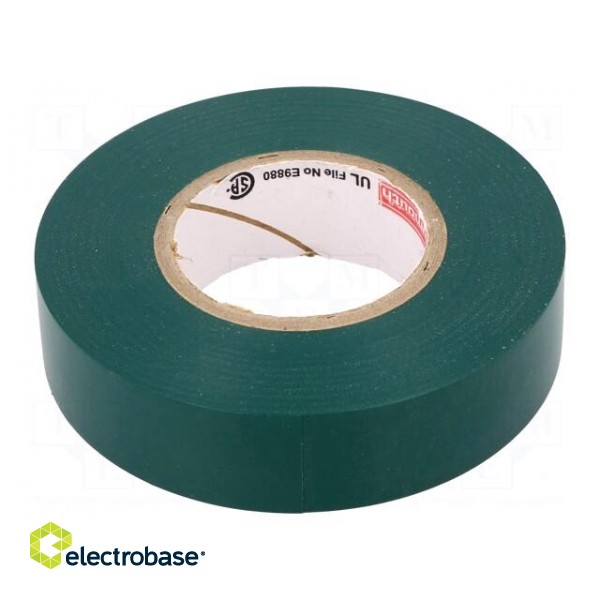 Tape: electrical insulating | W: 19mm | L: 20m | Thk: 0.18mm | green