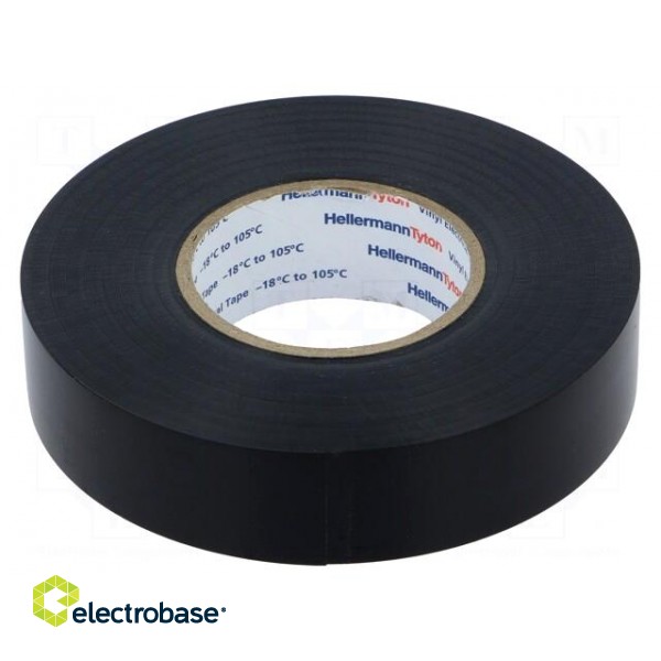 Tape: electrical insulating | W: 19mm | L: 20m | Thk: 0.21mm | black