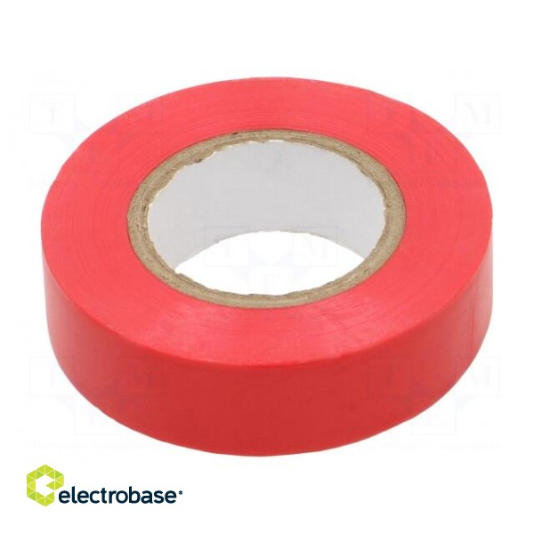 Tape: electrical insulating | W: 19mm | L: 20m | Thk: 130um | red | rubber