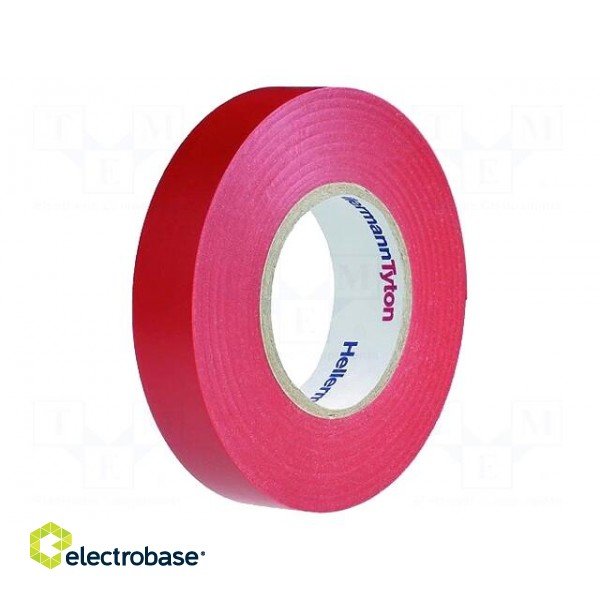 Tape: electrical insulating | W: 19mm | L: 20m | Thk: 0.15mm | red | 220%