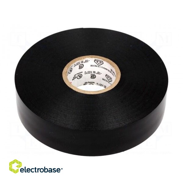 Tape: electrical insulating | W: 19mm | L: 20m | Thk: 0.22mm | black image 1