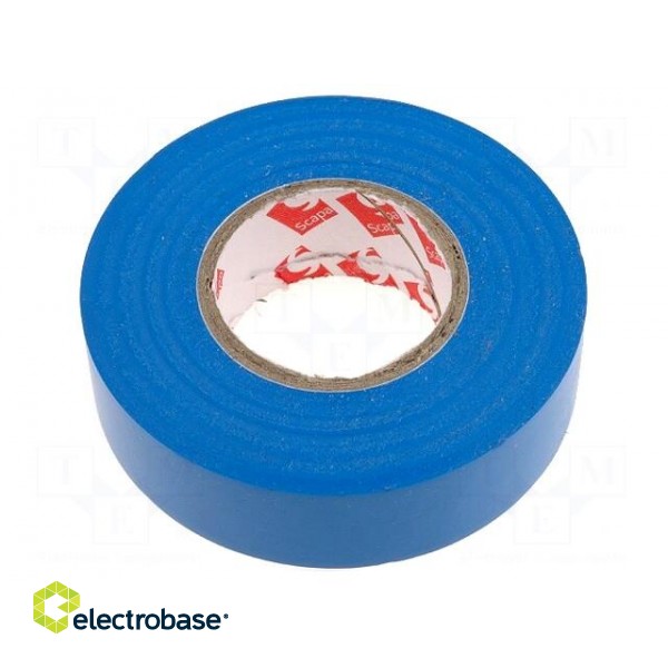 Tape: electrical insulating | W: 19mm | L: 25m | Thk: 0.13mm | blue | 180%