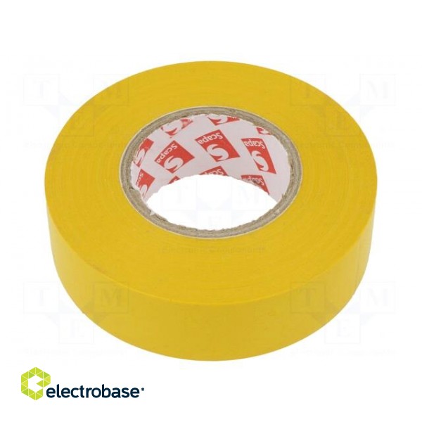 Tape: electrical insulating | W: 19mm | L: 25m | Thk: 0.13mm | yellow