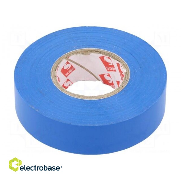 Tape: electrical insulating | W: 19mm | L: 25m | Thk: 0.15mm | blue | 170%