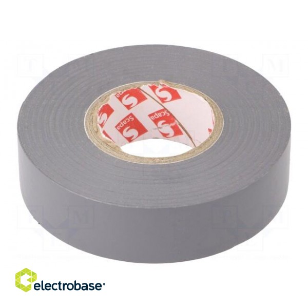 Tape: electrical insulating | W: 19mm | L: 25m | Thk: 0.15mm | grey | 170%