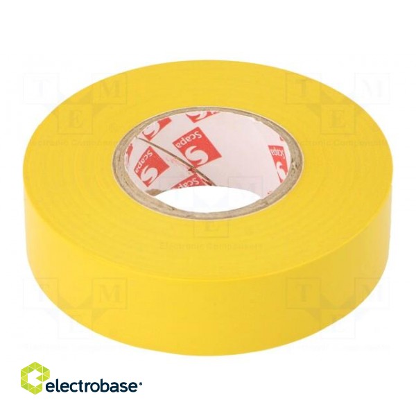 Tape: electrical insulating | W: 19mm | L: 25m | Thk: 0.15mm | yellow