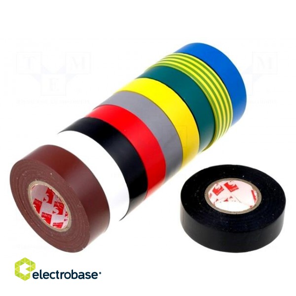 Tape: electrical insulating | W: 19mm | L: 25m | Thk: 0.13mm | rubber