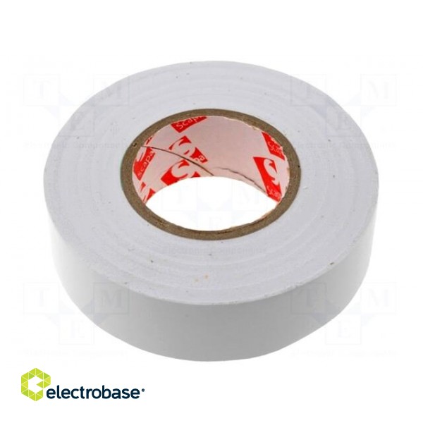 Tape: electrical insulating | W: 19mm | L: 25m | Thk: 0.13mm | white