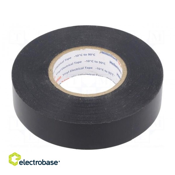 Tape: electrical insulating | W: 19mm | L: 33m | Thk: 0.2mm | black | 240%