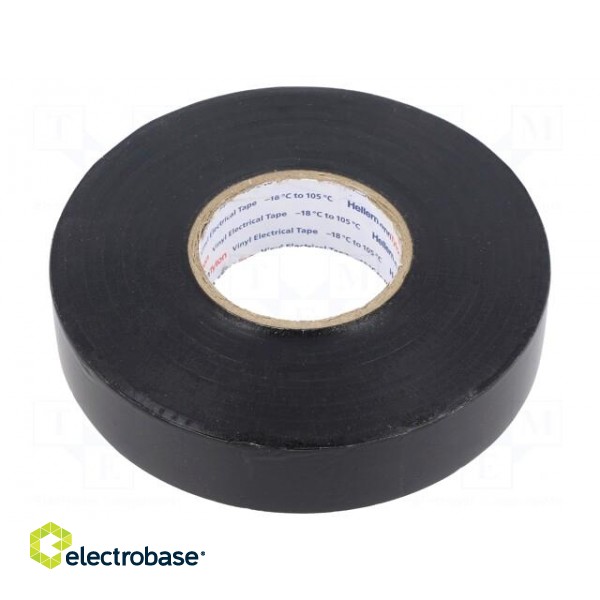 Tape: electrical insulating | W: 19mm | L: 33m | Thk: 180um | black | 300%