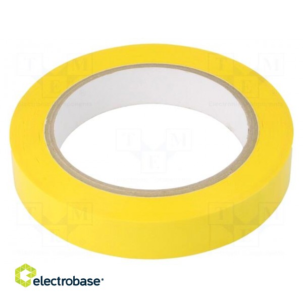 Tape: electrical insulating | W: 19mm | L: 66m | Thk: 60um | yellow | 80%