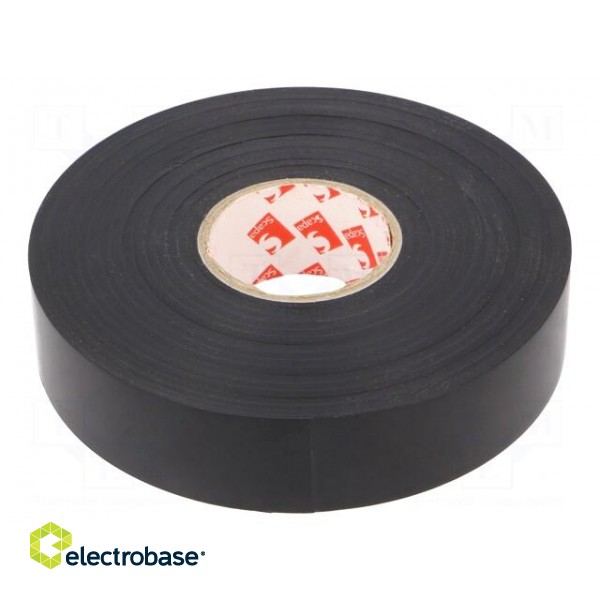 Tape: electrical insulating | W: 25mm | L: 33m | Thk: 0.25mm | black