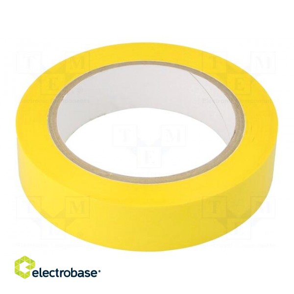 Tape: electrical insulating | W: 25mm | L: 66m | Thk: 60um | yellow | 80%
