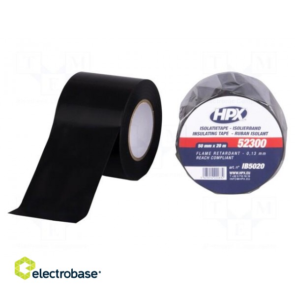 Tape: electrical insulating | W: 50mm | L: 20m | Thk: 0.12mm | black