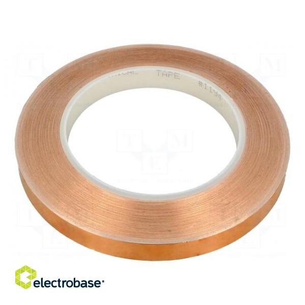 Tape: electrically conductive | W: 12mm | L: 33m | Thk: 0.066mm | copper