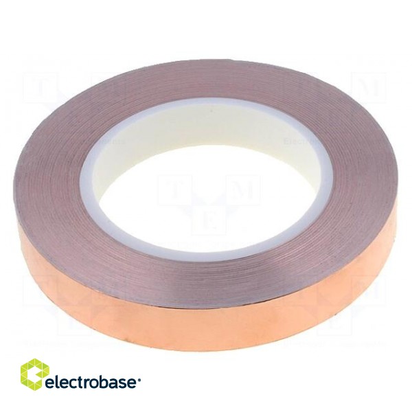 Tape: electrically conductive | W: 19mm | L: 33m | Thk: 0.075mm | copper