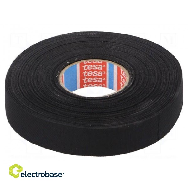 Fabric tape | PET wool | W: 19mm | L: 25m | black