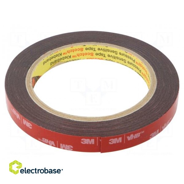 Tape: fixing | W: 12mm | L: 5.5m | Thk: 0.6mm | acrylic | 93°C,max.149°C